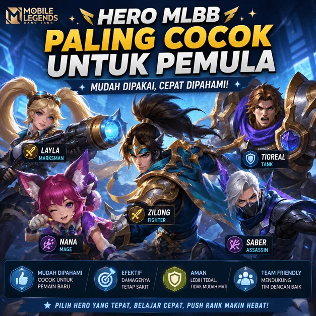Hero MLBB Paling Cocok untuk Pemula: Mudah Dipakai dan Cepat Dipahami