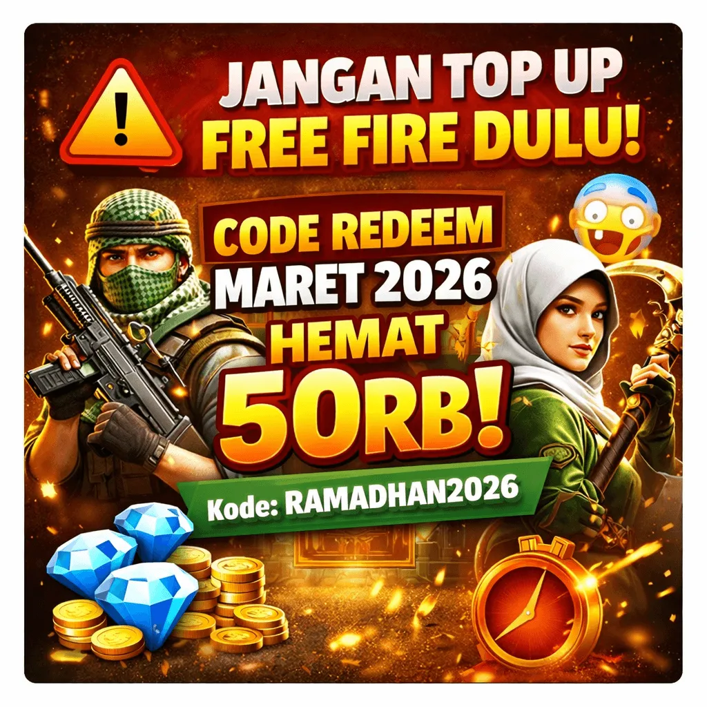 Jangan Top Up Free Fire Sebelum Baca Ini! Code Redeem Maret 2026 Bisa Hemat 50RB