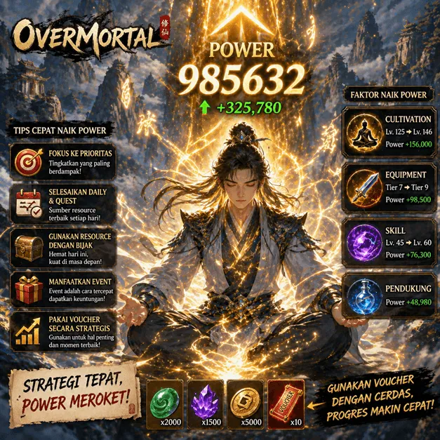 Cara Cepat Naik Power di Overmortal untuk Pemula (Strategi Efektif Biar Gak Ngebuang Resource)