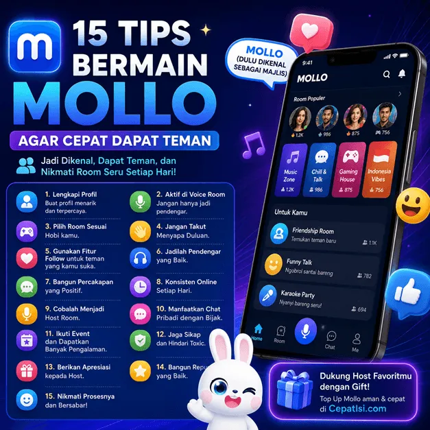 15 Tips Bermain Mollo agar Cepat Mendapat Teman Baru dan Menjadi Host Favorit