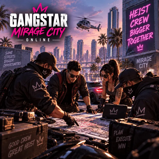 Cara Melakukan Heist di Gangstar Mirage City dan Tips Bermain Bersama Kru