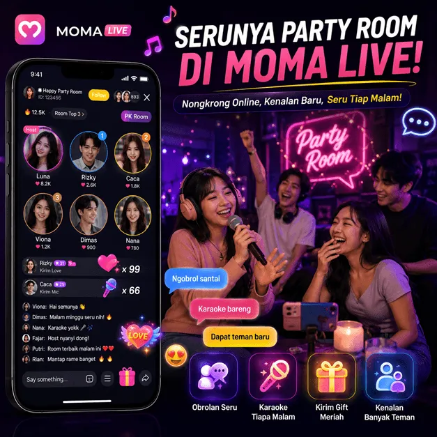 Serunya Party Room di Moma Live, Tempat Nongkrong Online yang Lagi Ramai