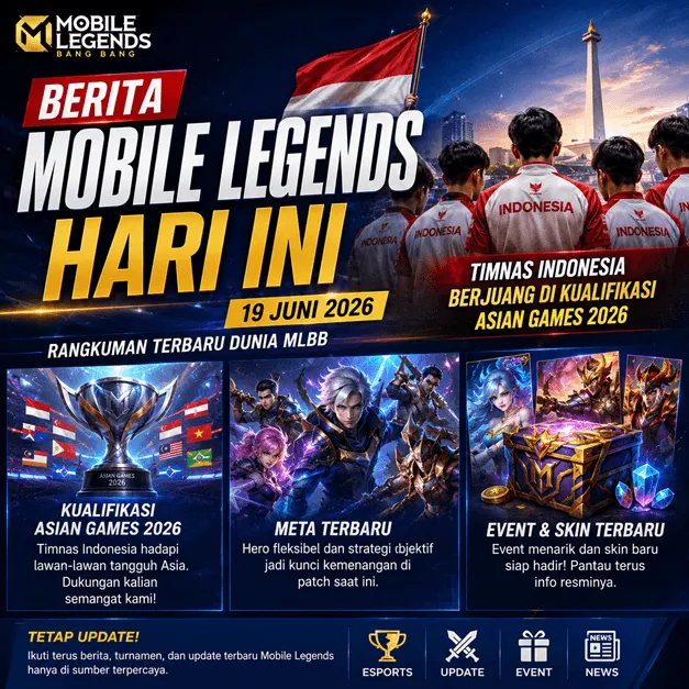 Berita Mobile Legends Hari Ini 19 Juni 2026: Timnas Indonesia, Meta Terbaru, dan Update MLBB yang Perlu Diketahui
