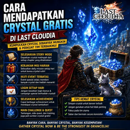 Cara Mendapatkan Crystal Gratis di LAST CLOUDIA dengan Cepat