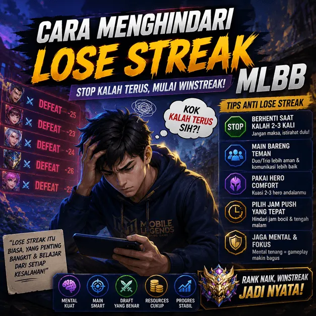 Cara Menghindari Lose Streak MLBB: Biar Rank Naik dan Mental Tetap Aman
