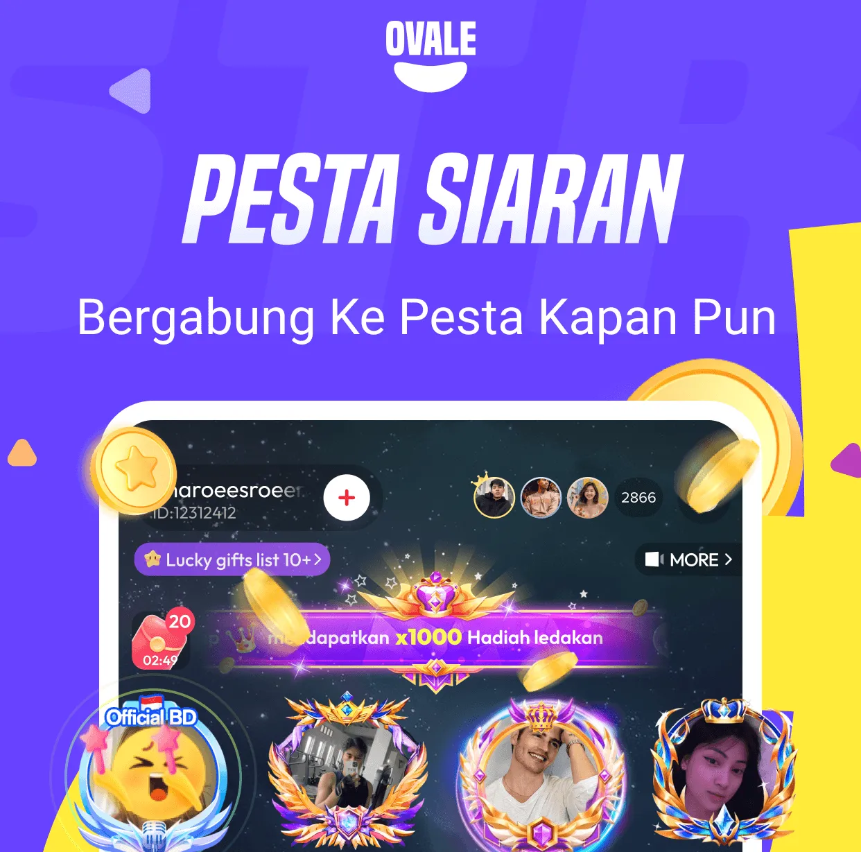 Ovale – Group Voice Party: Aplikasi Seru untuk Nongkrong Online 🎉🎧