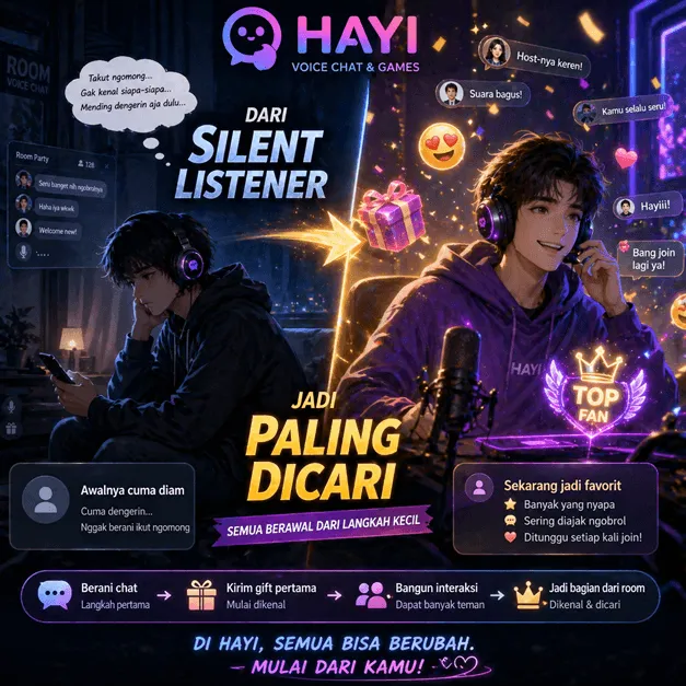Dari Silent Listener Jadi Paling Dicari: Cerita Nyata Pengguna Hayi yang Awalnya Cuma Diam