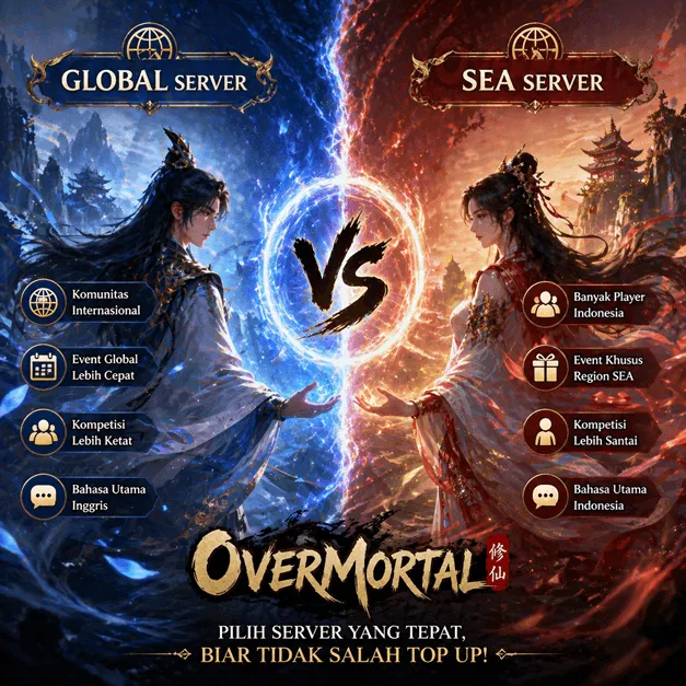 Perbedaan Overmortal Global vs SEA: Pilih Server yang Tepat Biar Tidak Salah Top Up