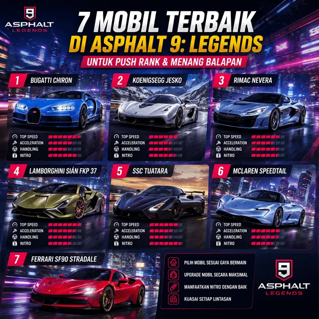 7 Mobil Terbaik di Asphalt 9: Legends untuk Push Rank dan Mendominasi Balapan