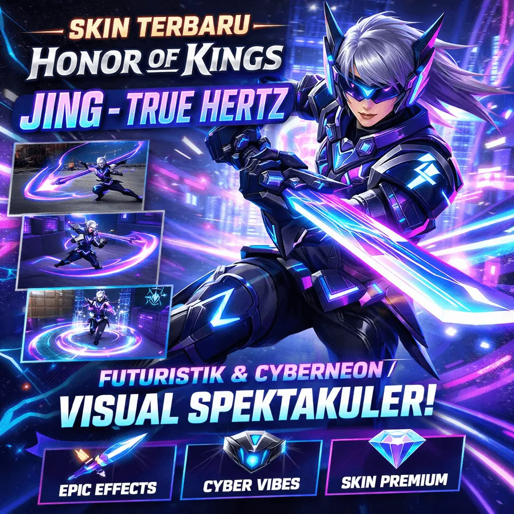 🔥 Skin Terbaru Honor of Kings: Jing – True Hertz, Visual Futuristik yang Bikin Auto Jatuh Cinta