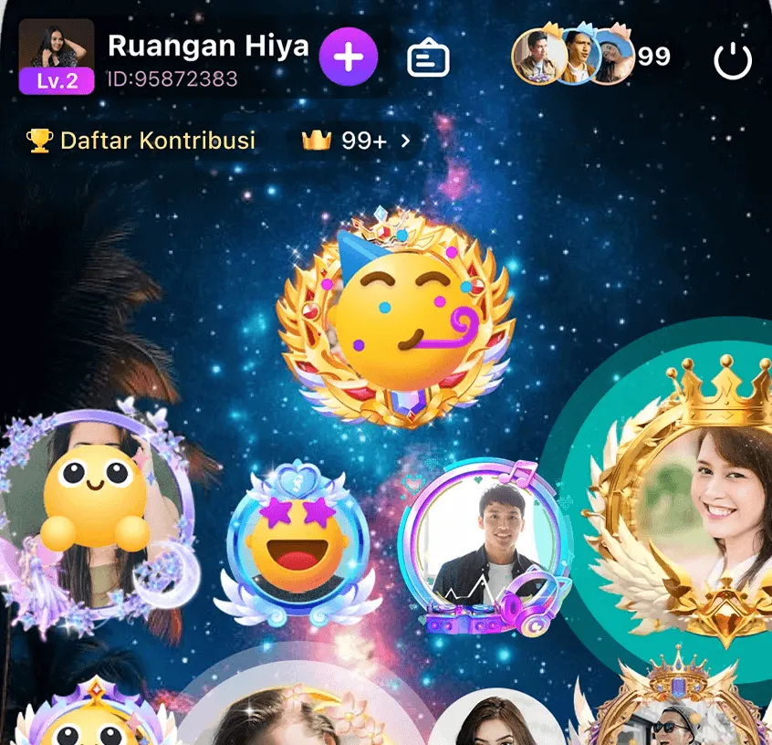 Hiya - Obrolan Suara Grup: Aplikasi Sosial untuk Nongkrong Online 🎤🎶