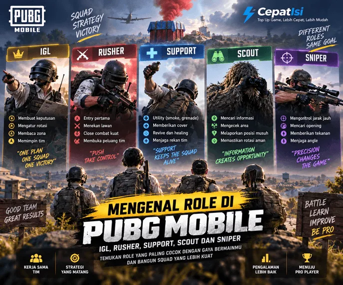 Mengenal Role di PUBG Mobile: IGL, Rusher, Support, Scout dan Sniper