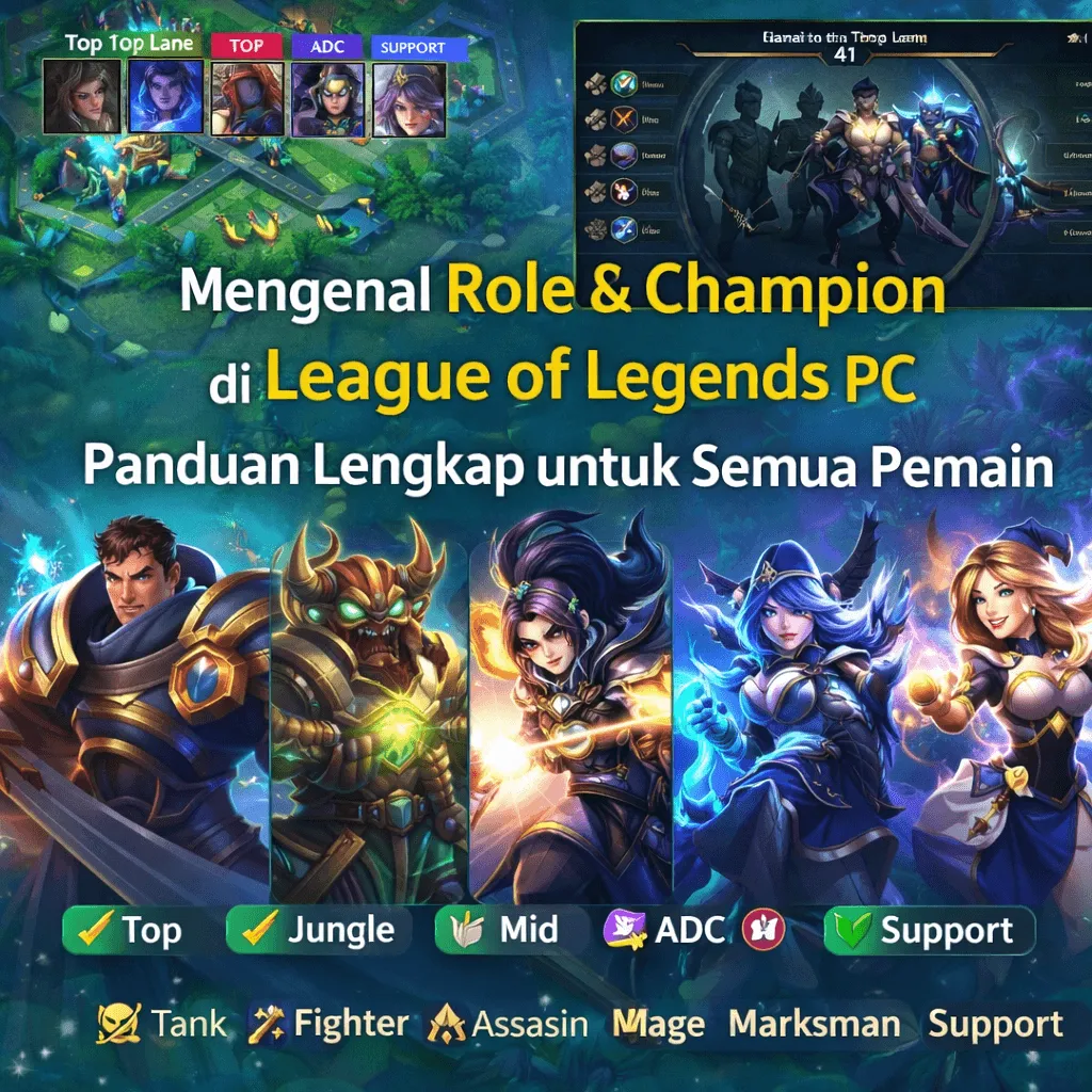 🦸 Mengenal Role & Champion di League of Legends PC: Panduan Lengkap untuk Semua Pemain