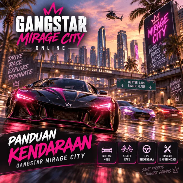 Panduan Kendaraan Gangstar Mirage City: Mobil, Street Race dan Tips Berkendara