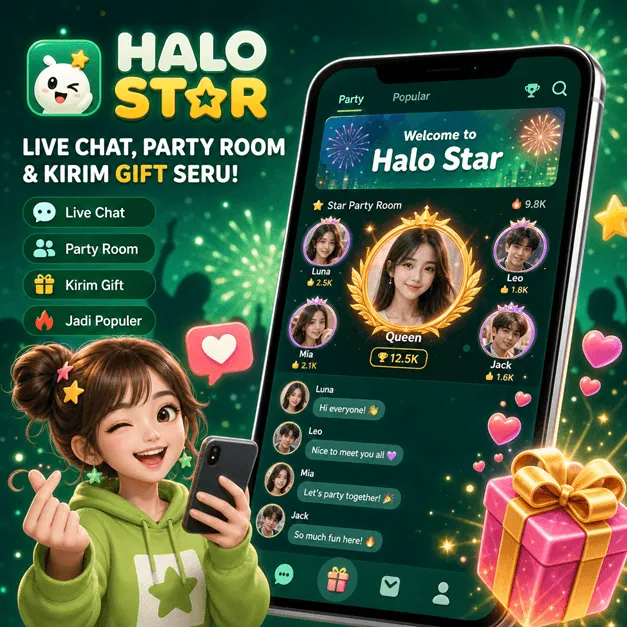 Cara Main Halo Star untuk Pemula: Panduan Lengkap Live Chat, Party Room, dan Kirim Gift