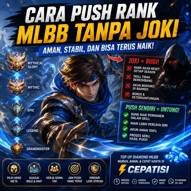 Cara Push Rank MLBB Tanpa Joki: Lebih Aman dan Skill Ikut Naik