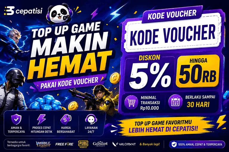 Promo Voucher topup game diskon hingga 50% di Cepatisi topup Game dan aplikasi livestreaming